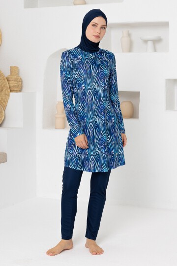 Senna Likralı Uzun Kollu Tesettü Mayo