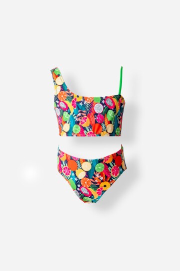 Tek Omuz Kız Çocuk Bikini Takım