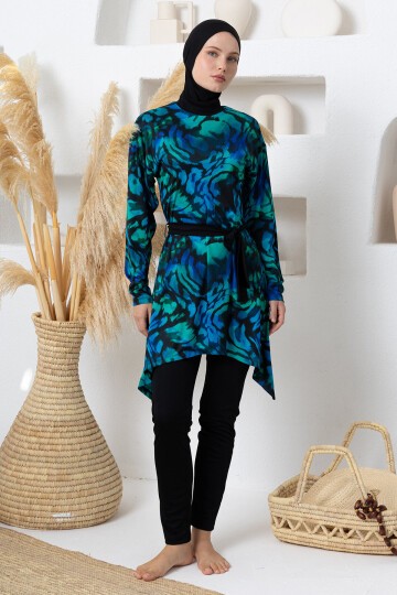 Tınsley Likralı Uzun Kollu Tesettür Mayo