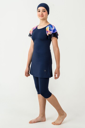 Trudy Likralı Kısa Kollu Tesettür Mayo