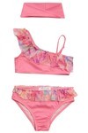 Lane Tek Omuz Fırfır Detay Kız Çocuk Bikini