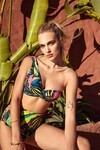 Tek Omuz Kaplı Straplez Bikini Takım 
