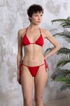 Aksesuarlı Üçgen Bikini Tek Üst