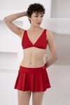 Etekli Uzun Üçgen Bikini Takım