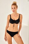 Sürgülü Detaylı Büyük Beden Bikini Takım